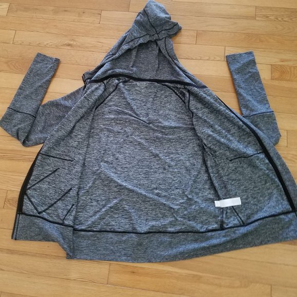 Athleta Uptempo Elevate Zippered Hoodie - Grey/Black - S - Picture 2 of 9